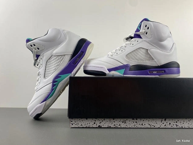1st Kicks Shoes 136027- Jordan 3989 Air Grape 5 Retro Sleek 1014
